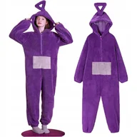 Stroje karnawałowe - PRZEBRANIE PIŻAMA ONESIE TELETUBBIES TELETUBISIE TINKY WINKY FIOLET L - miniaturka - grafika 1