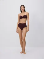 Majtki damskie - Reserved - Majtki figi z wysokim stanem - ciemnofioletowy - miniaturka - grafika 1