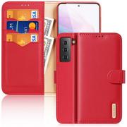 Etui i futerały do telefonów - Dux Ducis Etui Hivo skórzane z klapką do Samsung Galaxy S21 Plus 5G czerwony - miniaturka - grafika 1