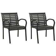 Fotele i krzesła ogrodowe - vidaXL Krzesła ogrodowe, 2 szt., stal i WPC, czarne - miniaturka - grafika 1