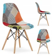 Krzesła - Krzesło Nitti Patchwork Dsw salon kuchnia jadalnia - miniaturka - grafika 1