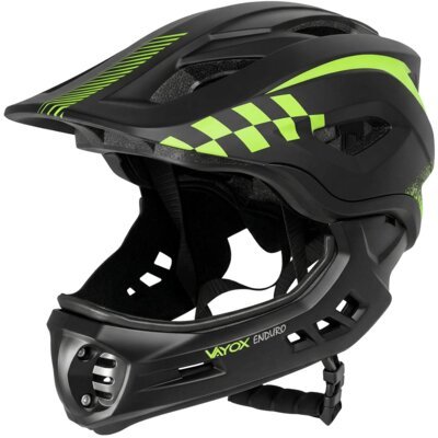 VAYOX Enduro VA0421BS Czarny Full Face z odpinaną szczęką ( S)
