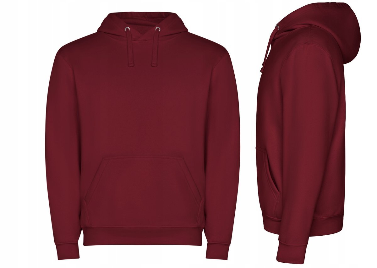 Bluza Dresowa z Kapturem Kangurka JAKOŚĆ ROLY Capucha SU1087 BORDOWA S