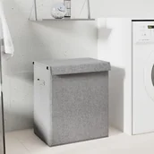 Kosze na bieliznę - Składany kosz na pranie, szary, 51x34,5x59 cm, sztuczny len - miniaturka - grafika 1