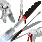 Kombinerki i obcęgi - Chwytak Magnetyczny Magnes Teleskopowy Latarka Dioda Led Długi 82Cm - miniaturka - grafika 1