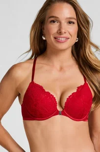 Hunkemöller Wyściełany biustonosz push-up z fiszbinami Whitney Czerwony - Biustonosze - miniaturka - grafika 1