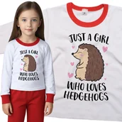 Piżamy dla dziewczynek - Piżama dziecięca Dziewczyna Która Kocha Jeże 98/104 - VoloDonum - miniaturka - grafika 1