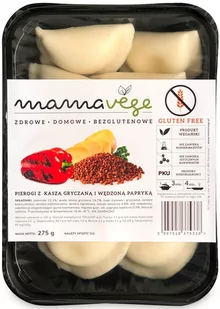 PIEROGI Z KASZĄ GRYCZANĄ I WĘDZONĄ PAPRYKĄ BEZGLUTENOWE 275 g - MAMA VEGE - Szybkie dania obiadowe - miniaturka - grafika 1
