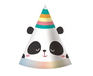 Godan Czapeczki urodzinowe Rozmarzona Panda - 6 szt. PF-CZRP - Urodziny dziecka - miniaturka - grafika 1