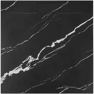 Brodziki prysznicowe - Brodzik kwadratowy czarny struktura kamienia smc 90x90 Bazalt Carrara Black Rea - miniaturka - grafika 1