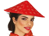 Dodatki do strojów karnawałowych - Kapelusz japoński czerwony - 1 szt. - miniaturka - grafika 1