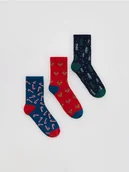 Skarpetki dla dzieci - Reserved - Świąteczne skarpetki 3 pack - niebieski - miniaturka - grafika 1