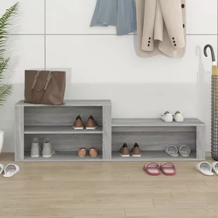 Szafka na buty, szary dąb sonoma, 150x35x45 cm - Szafki na buty - miniaturka - grafika 4