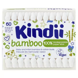 Cleanic Kindii Kindii Bamboo Ekologiczne patyczki dla niemowląt 60szt - Inne akcesoria do pielęgnacji dzieci - miniaturka - grafika 2