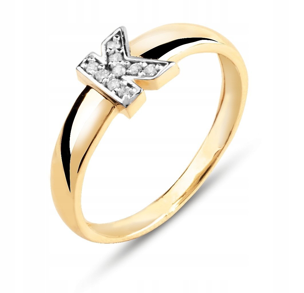 ZŁOTY PIERŚCIONEK WŁASNA LITERKA 585 R:17