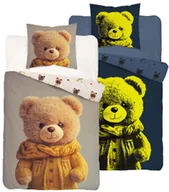 Pościel dla dzieci - Pościel bawełniana świecąca w ciemności 160x200 Miś z Misiem - miniaturka - grafika 1