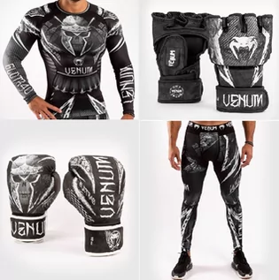 Kimona, stroje i obuwie - Zestaw Do MMA Venum Gldtr 4.0 Rękawice MMA Rękawice Bokserskie Legginsy Rashguard Długi - grafika 1