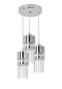 Lampy sufitowe - Lampex Lampa wisząca Bona 3P, srebrna, 60 W, 110x20 cm - miniaturka - grafika 1