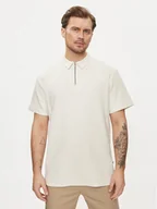 Koszulki męskie - Wrangler Polo Rugby 112350413 Écru Relaxed Fit - miniaturka - grafika 1