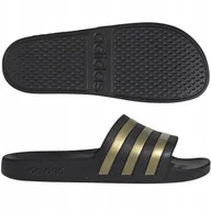 Klapki i japonki damskie - klapki damskie adidas basenowe sportowe czarne lekkie gumowe 37 - miniaturka - grafika 1