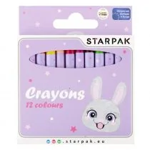 Kredki woskowe 12 kolorów Rabbit STARPAK 536297 - Przybory szkolne - miniaturka - grafika 1
