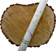 Świece - Świeca na chrzest srebrna z białym gołębiem - miniaturka - grafika 1