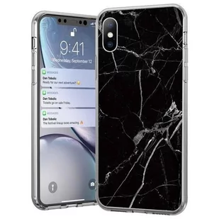 Wozinsky Marble żelowe etui pokrowiec marmur iPhone 12 Pro Max czarny - Czarny - Etui i futerały do telefonów - miniaturka - grafika 1
