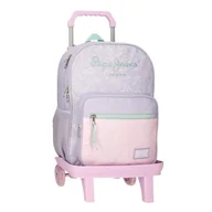 Plecaki szkolne i tornistry - Pepe Jeans Renata Plecak szkolny z wózkiem fioletowy 30x40x12 cm Poliester 14,4L by Joumma Bags, Fioletowy, Talla única, plecak szkolny na kółkach - miniaturka - grafika 1