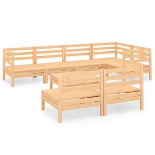 8-cz. zestaw wypoczynkowy do ogrodu, drewno sosnowe - Meble ogrodowe - miniaturka - grafika 3