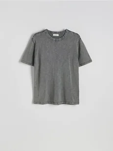 Reserved - T-shirt regular z efektem sprania - ciemnoszary - Koszulki męskie - miniaturka - grafika 1