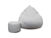 Pufy i podnóżki - Pufa sako XXXXL worek + gratis Boucle baloo biała - miniaturka - grafika 1