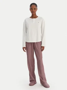 Tommy Hilfiger Piżama UW0UW06154 Écru Regular Fit - Piżamy damskie - miniaturka - grafika 1