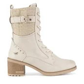 Botki damskie - Botki Mustang 1441-507-243 Biały - miniaturka - grafika 1