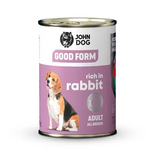JOHN DOG GOOD FORM Rabbit Adult Królik 400g - Mokra karma dla psów - miniaturka - grafika 1