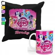 Gadżety dla niej i dla niego - ZESTAW KUBEK + PODUSZKA Z POSZEWKĄ- PREZENT DLA FANA MY LITLLE PONY + IMIĘ - miniaturka - grafika 1