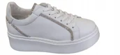 Półbuty damskie - Białe sneakersy półbuty Karino 4969 skóra - miniaturka - grafika 1