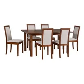 Stoły z krzesłami - Zestaw stół MODENA 2 + 6 krzeseł drewnianych ROMA 4 - miniaturka - grafika 1
