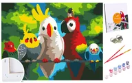 Malowanie po numerach - Zestaw Do Malowania Po Numerach, 20X30 Cm, Pięć Papużek - miniaturka - grafika 1