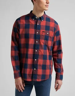 Lee Riveted Shirt Męska Koszula W Kratę  Real Red L66Iovui-S - Koszule męskie - miniaturka - grafika 1