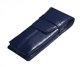 Etui na długopisy i pióra - Etui na okulary ze skóry naturalnej, granatowe, produkt polski - miniaturka - grafika 1