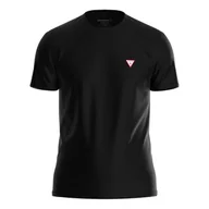 Koszulki męskie - Guess Męski Czarny T-Shirt Koszulka Krótki Rękaw L - miniaturka - grafika 1
