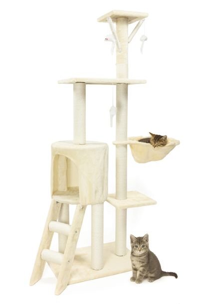 Drapak dla kota 138 cm Beżowy WERDANO PETS