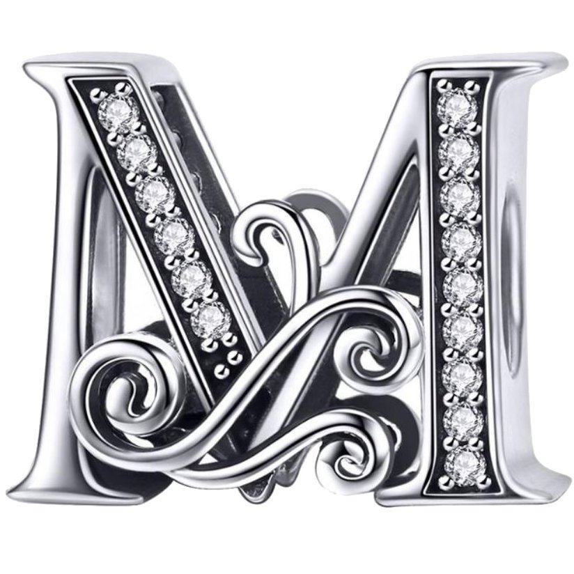 CHARMS LITERKA M srebro pr 925 zawieszka koralik S925