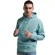 Bluzy męskie - Superdry Męska bluza z kapturem, Blue Tourmaline, 3XL - miniaturka - grafika 1