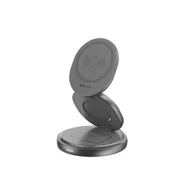 Ładowarki samochodowe - Forever ładowarka bezprzewodowa magnetyczna MAWC-200 15W szara 3w1 - miniaturka - grafika 1