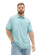 Koszulki męskie - TOM TAILOR Męska koszulka polo 1038585 plussize 31046 niebieski tybetański kamień, 5XL, 31046 – niebieski kamień tybetański, 5XL - miniaturka - grafika 1