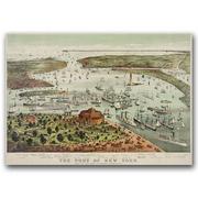 Plakaty - Plakat retro Port w Nowym Jorku Mapa wieku A3 - miniaturka - grafika 1