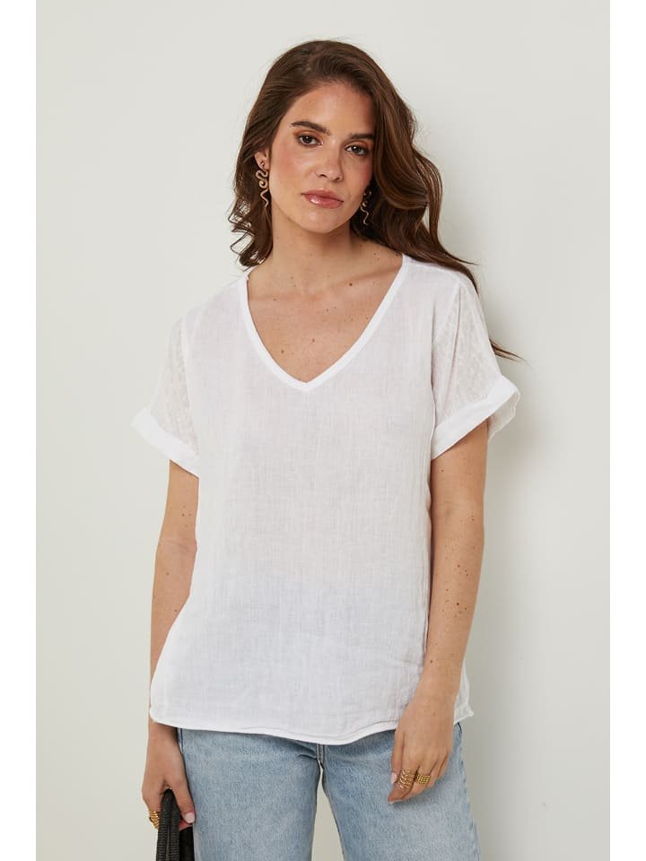 Rodier Lin Lniana koszulka w kolorze białym