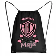 Plecaki worki - Worek Szkolny Na Buty Workoplecak WF Do Przedszkola Black Pink Zespół #3 #1 - miniaturka - grafika 1