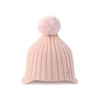 Czapki damskie - Zimowa czapka z pomponem jasnoróżowa - miniaturka - grafika 1